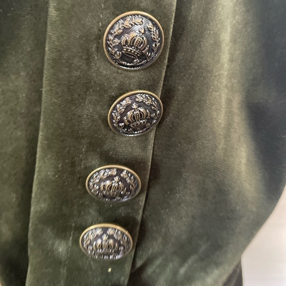 JOH Olive Green Military Oversized Classic  Blazer/Jacket Detail Buttons  Size S - Picture 8 of 10